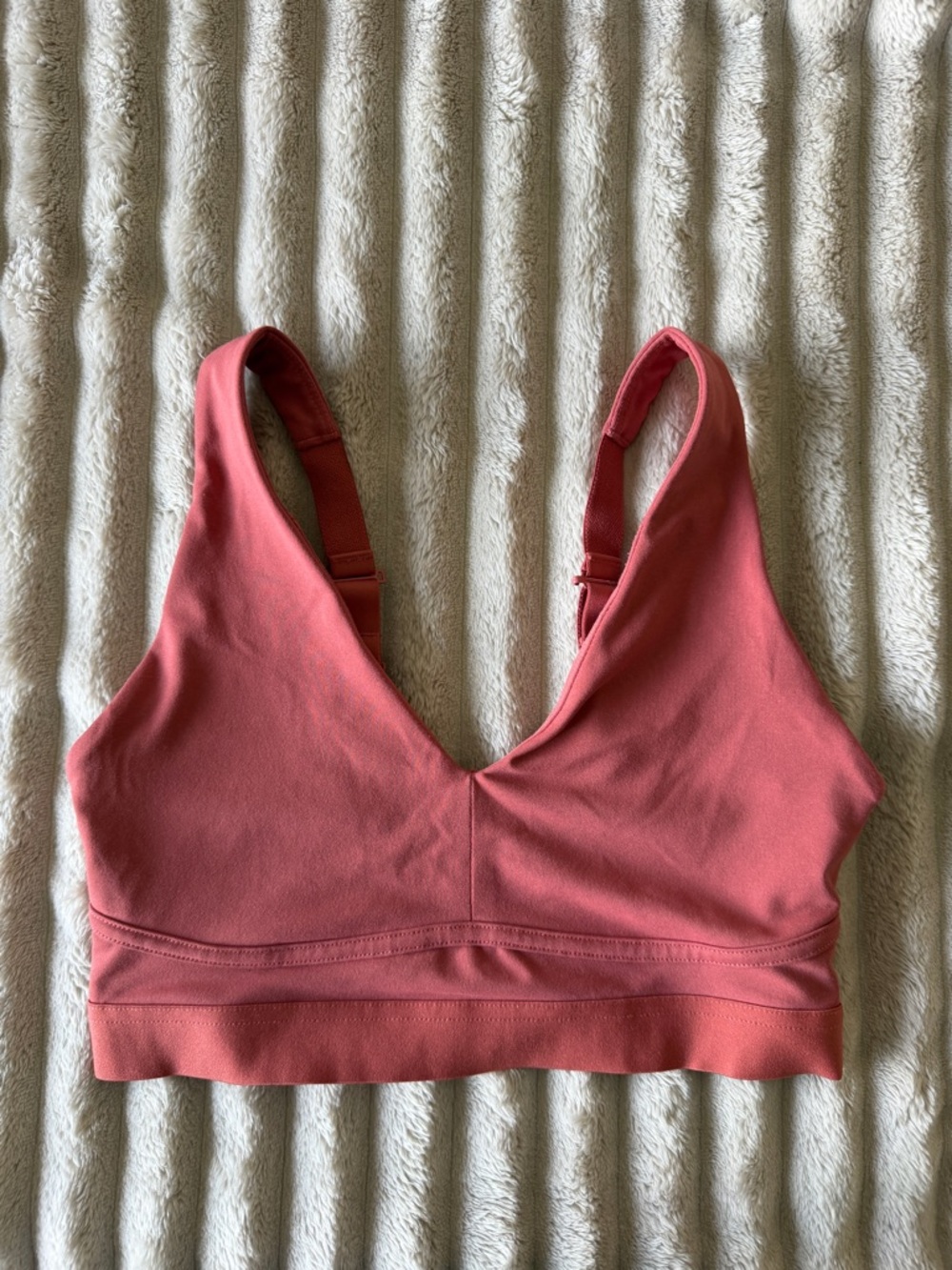 Fabletics Dusty Coral V-Neck Sports Bra